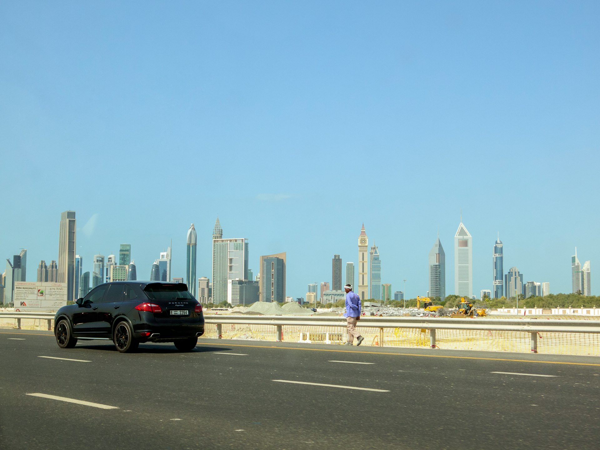 an SUV on the roads of Dubai South area